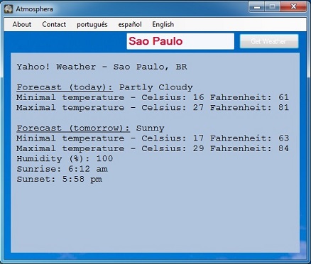 Atmosphera 1.4 software screenshot