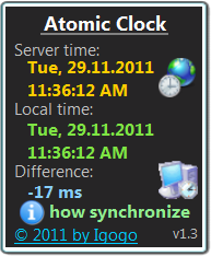 Atomic Clock 2.0 software screenshot