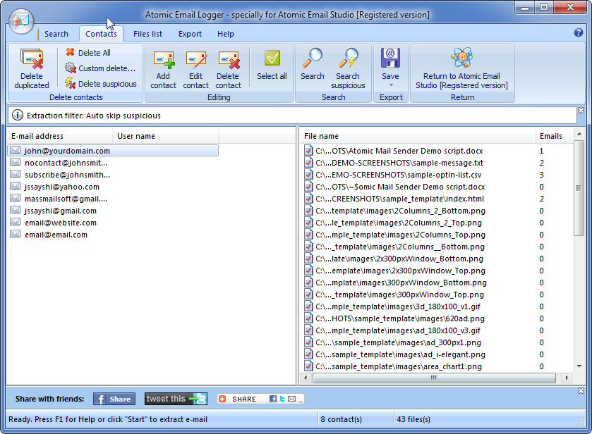 Atomic Email Logger 8.35.0.11 software screenshot