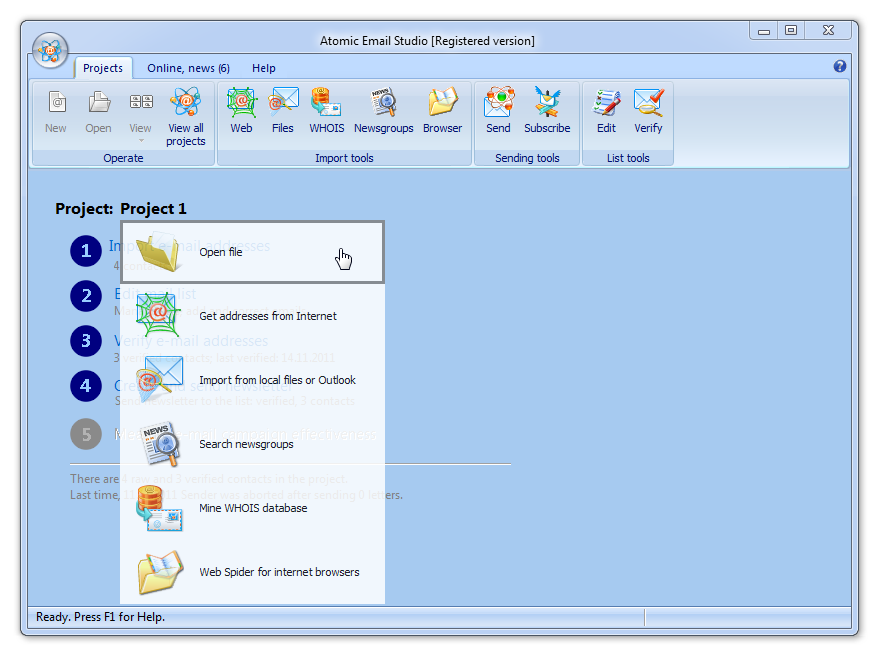 Atomic Email Studio 12.22.0.95 software screenshot