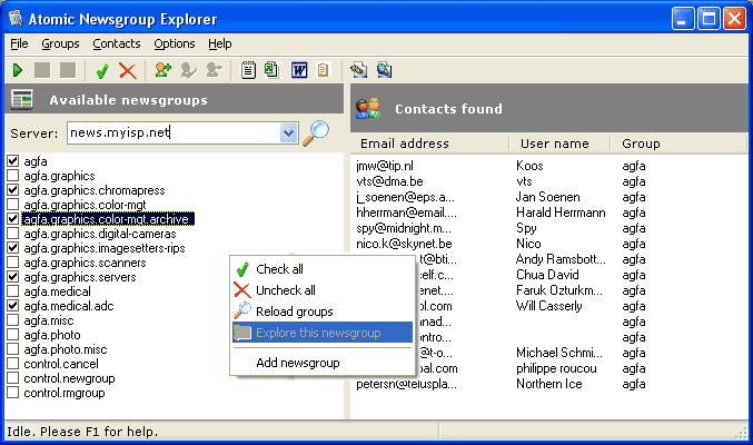Atomic Newsgroup Explorer 5.1.0.7 software screenshot