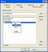 Attachment Alarm for Microsoft Outlook 2.1.0.38 software screenshot