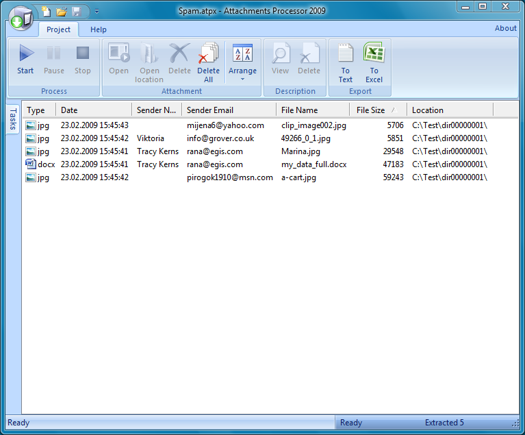 Attachments Processor 2009 1.63.3569 software screenshot