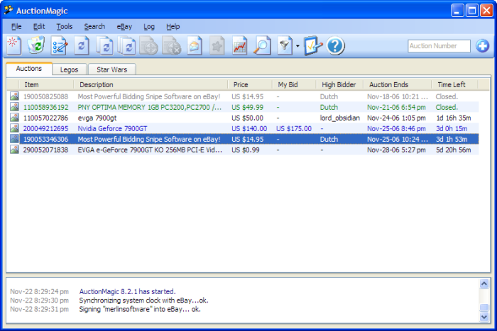 AuctionMagic 8.2.188 software screenshot