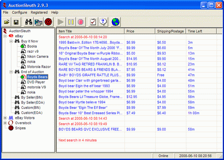 AuctionSleuth 3.3.5 software screenshot
