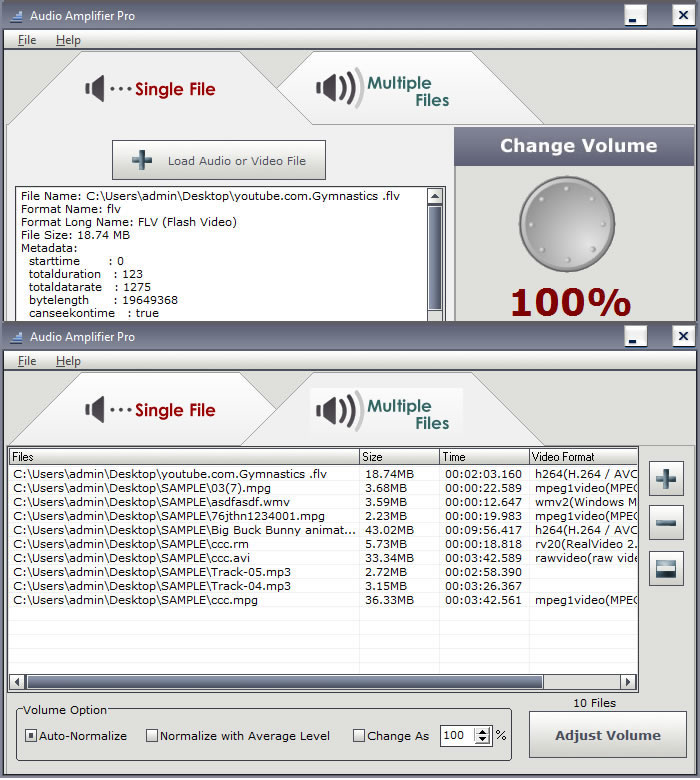 Audio Amplifier Pro 2.1.9 software screenshot