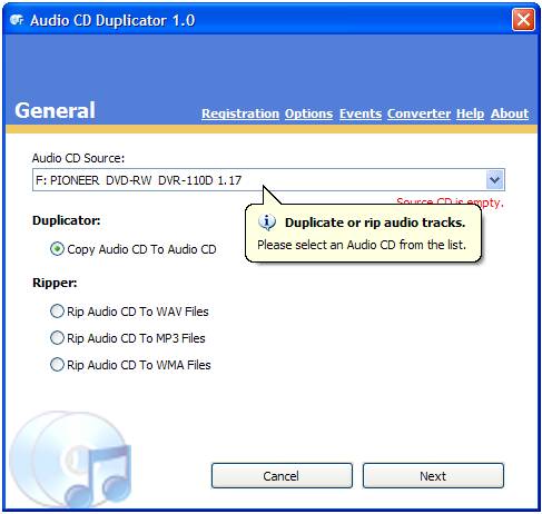 Audio CD Duplicator 2.0 software screenshot