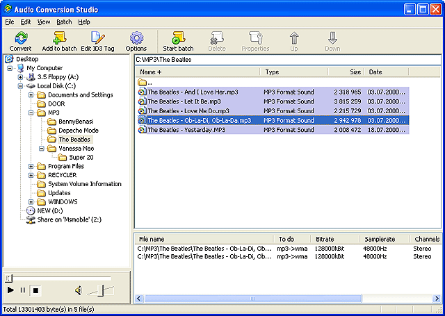 Audio Conversion Studio 2.1 software screenshot