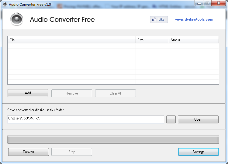Audio Converter Free 1.1 software screenshot