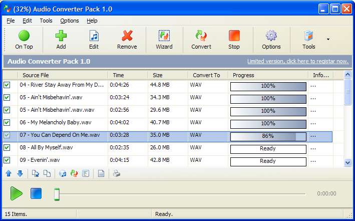 Audio Converter Pack 1.0 software screenshot