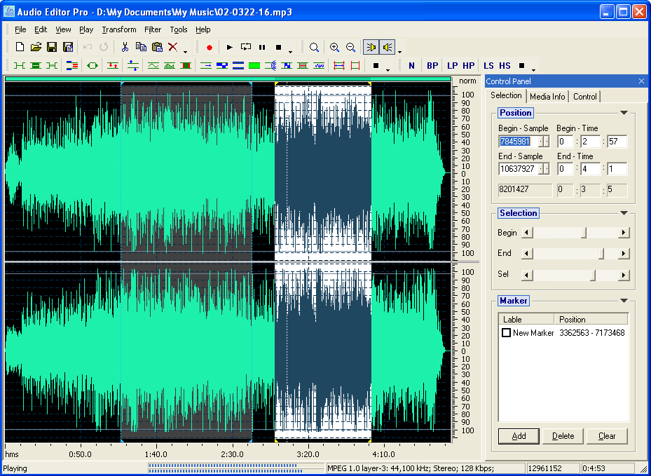 Audio Edit Pro 2.21 software screenshot