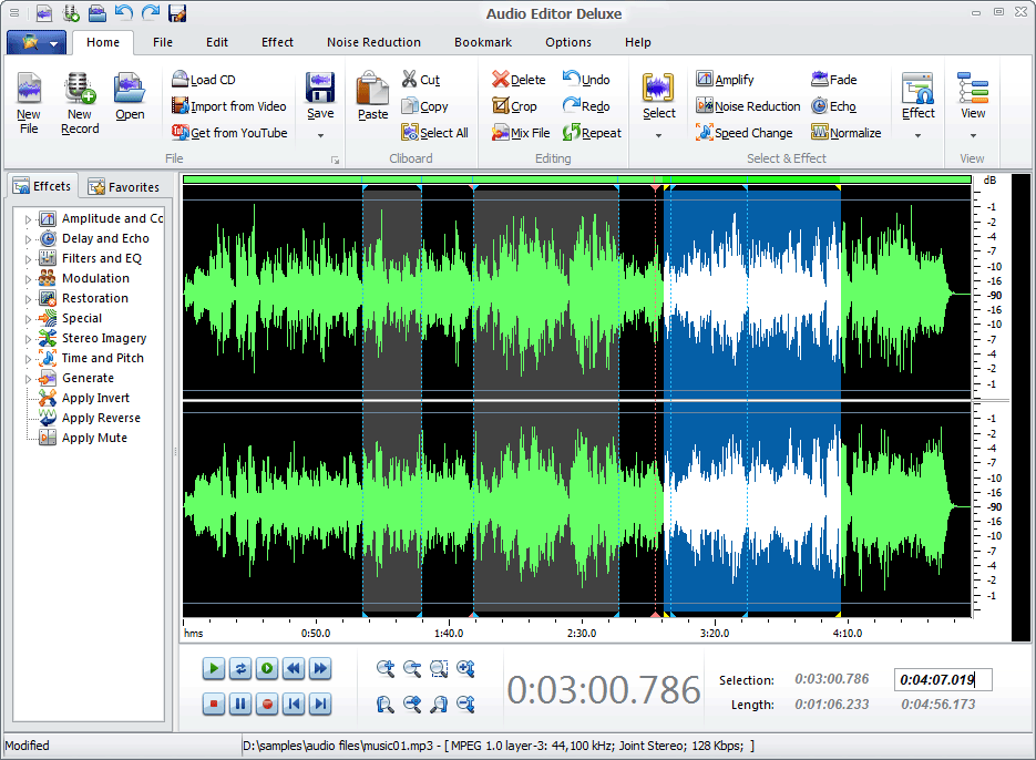 Audio Editor Deluxe 9.1.7 software screenshot