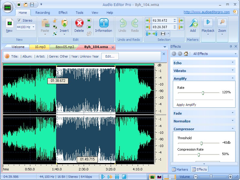 Audio Editor Pro 5.3 software screenshot