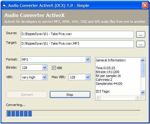 Audio Encoder Decoder ActiveX (OCX) 1.0 software screenshot