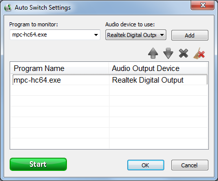 Audio Output Switcher 1.0.3.20 software screenshot