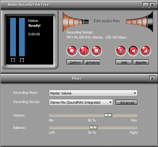 Audio Recorder for Free 13.1.6 software screenshot