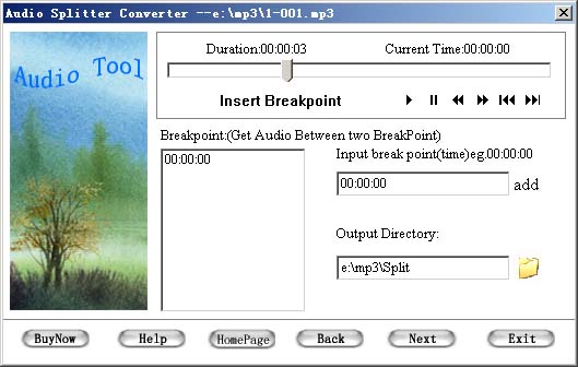 Audio Splitter Convertor Tool 1.8.2 software screenshot