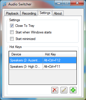 Audio Switcher 1.6.10.113 software screenshot