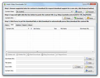 Audio Video Downloader 5.0 software screenshot