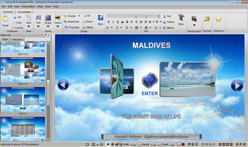 Aurora 3D Presentation 2012 16.01.07 software screenshot