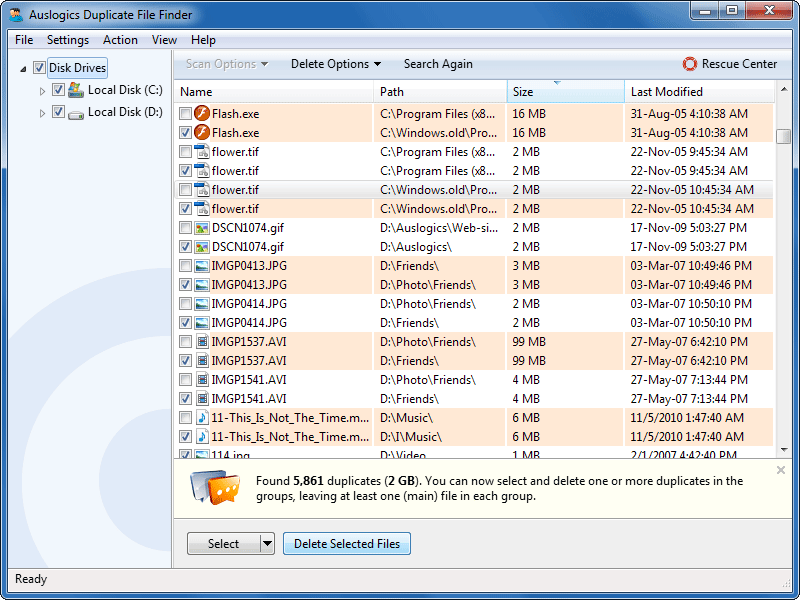 Auslogics Duplicate File Finder 6.1.2.0 software screenshot