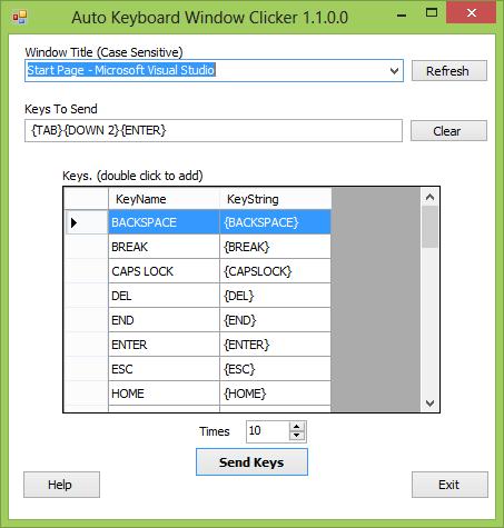 Auto Keyboard Window Clicker 1.1.0.0 software screenshot