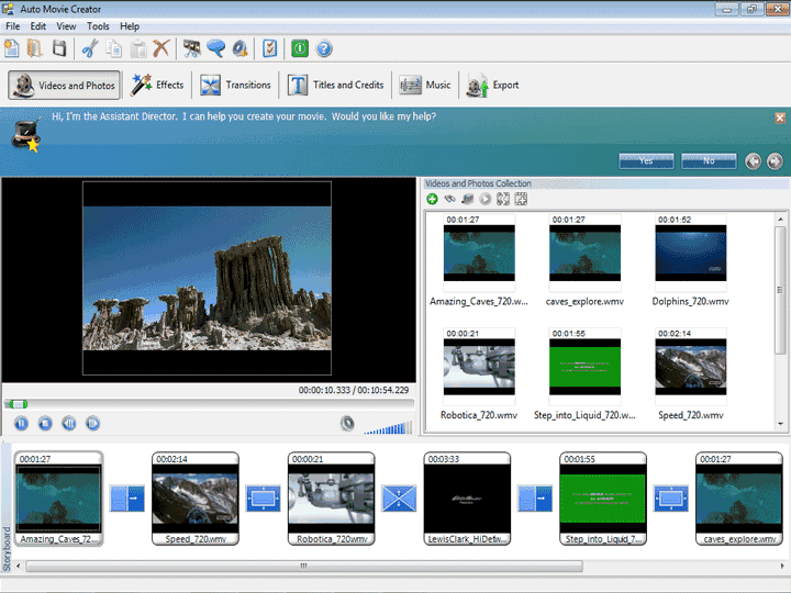 Auto Movie Creator 3.26 software screenshot
