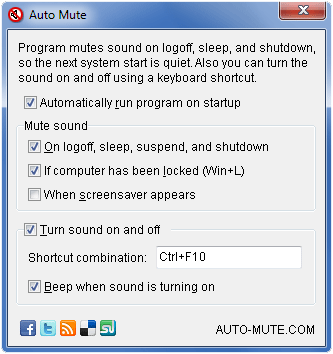 Auto Mute 3.9 software screenshot