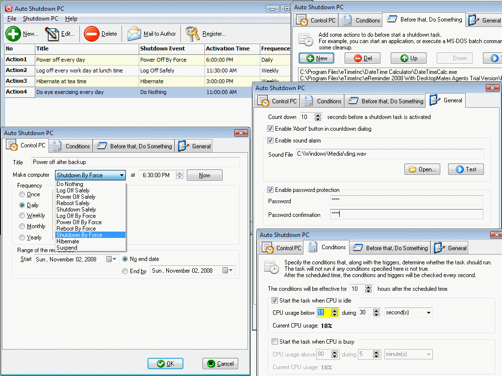 Auto Shutdown PC 7.0.0.677 software screenshot