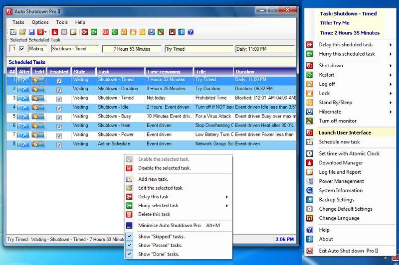 Auto Shutdown Pro II 4.5.5.0 software screenshot