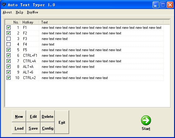 Auto Text Typer 1.4.7 software screenshot