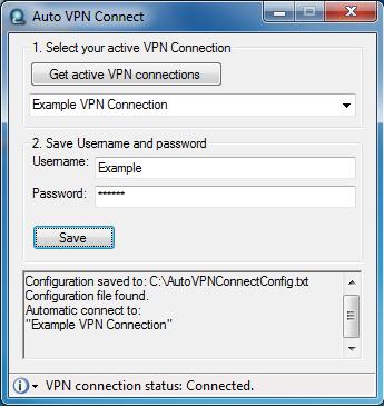 Auto VPN Connect 2.0.0.1 Beta software screenshot