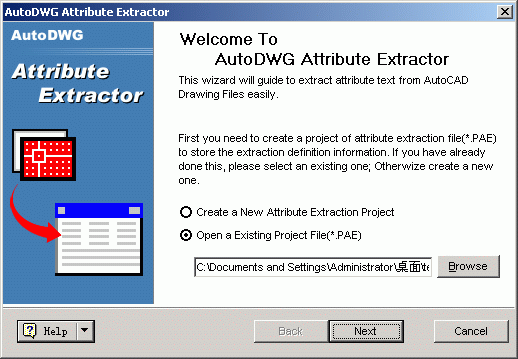 AutoCAD Attribute Extractor 2.653 software screenshot