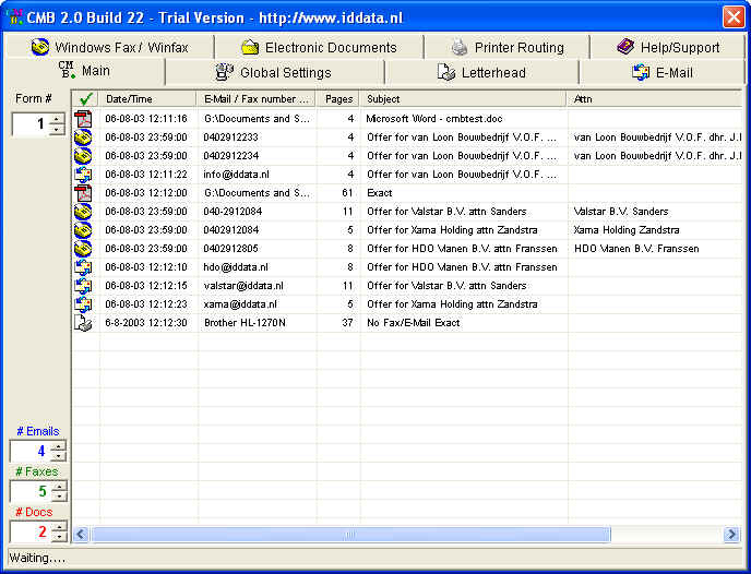 AutoDoc HSE Fax/E-Mail/SMS/Archive 1.461 software screenshot