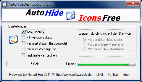 AutoHideDesktopIcons 2.85 software screenshot
