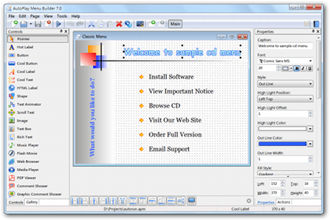 AutoPlay Menu Builder 8.0.2452 software screenshot