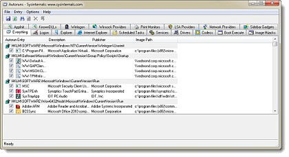 AutoRuns 13.71 software screenshot