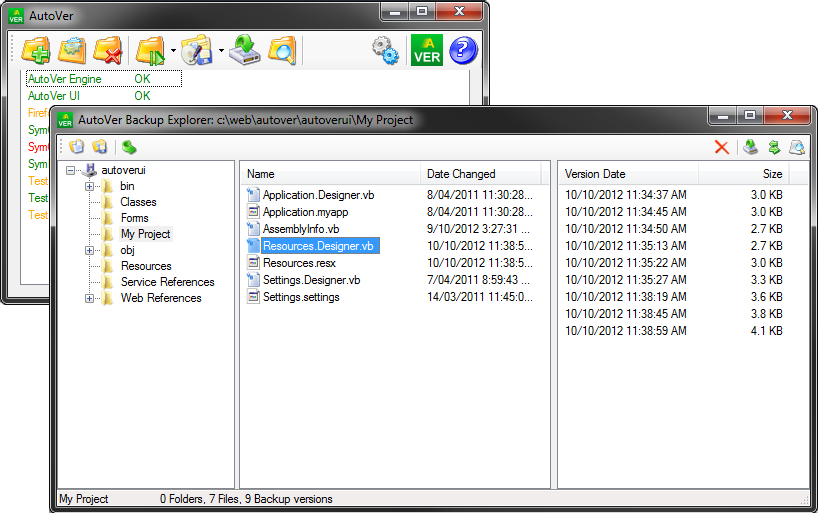 AutoVer 2.1.1 software screenshot