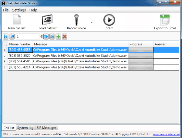 Autodialer 1.0.6 software screenshot
