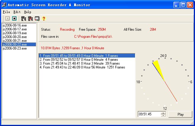 Automatic Screen Recorder & Monitor V3.5 software screenshot