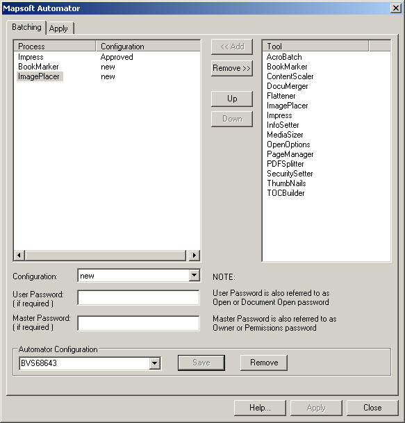 Automator 1.5 software screenshot
