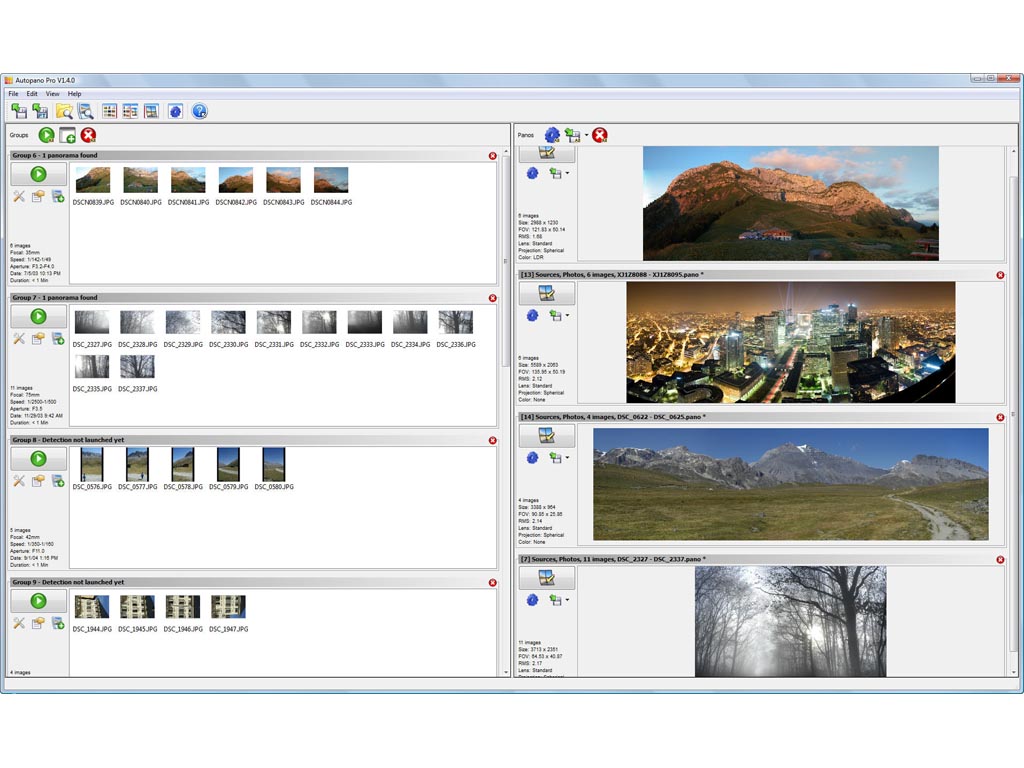 Autopano Pro 4.4.0 software screenshot