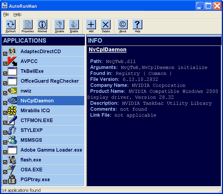 Autorunman 2.0 software screenshot