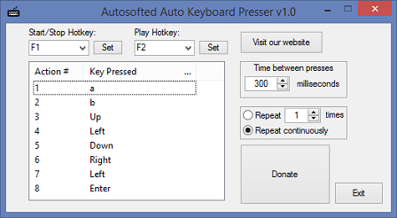 Autosofted Auto Keyboard Presser 1.8 software screenshot