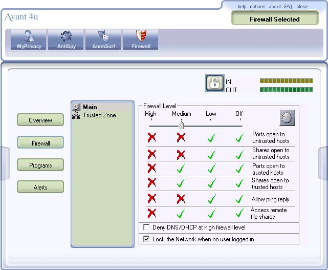 Avant4u Security Suite 2.2.0.3 software screenshot