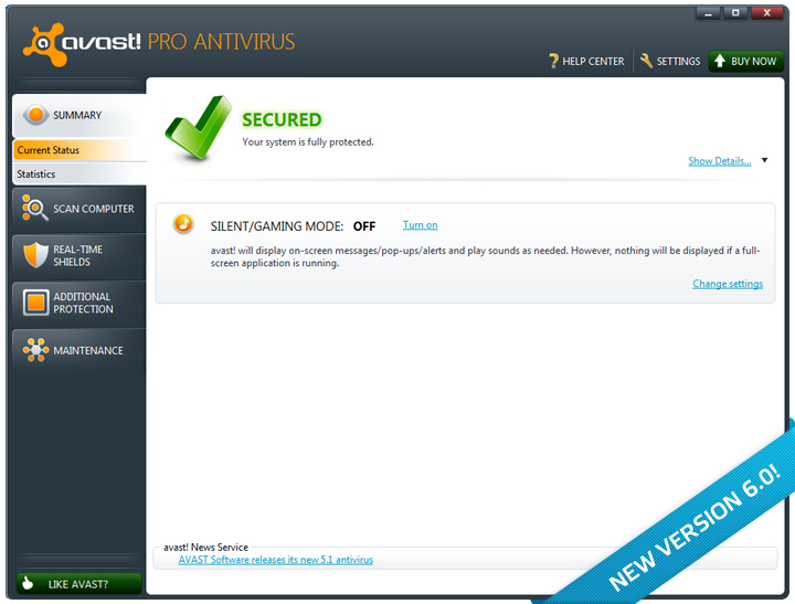 Avast Pro Antivirus 17.4.2294.17.4.3482.0 software screenshot