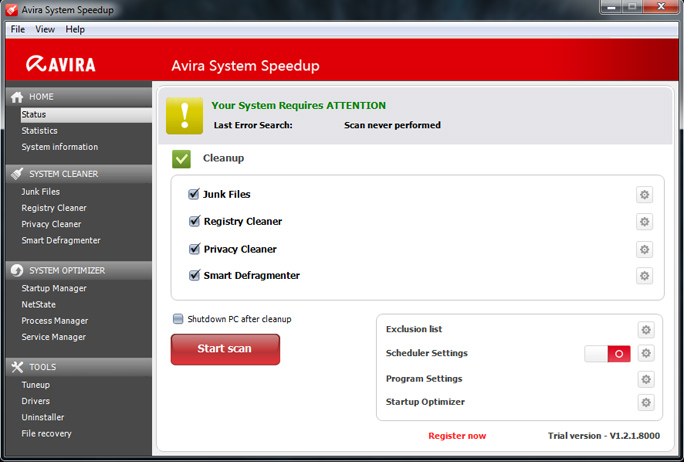 Avira System SpeedUp 3.4.0.4873 software screenshot