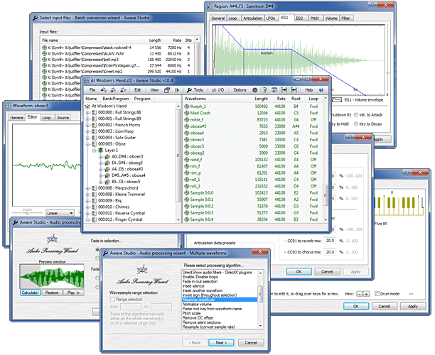 Awave Studio 10.5 software screenshot
