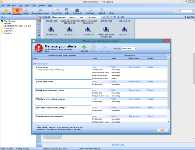 Axence nVision - Pro Edition 8.6.0.22182 software screenshot