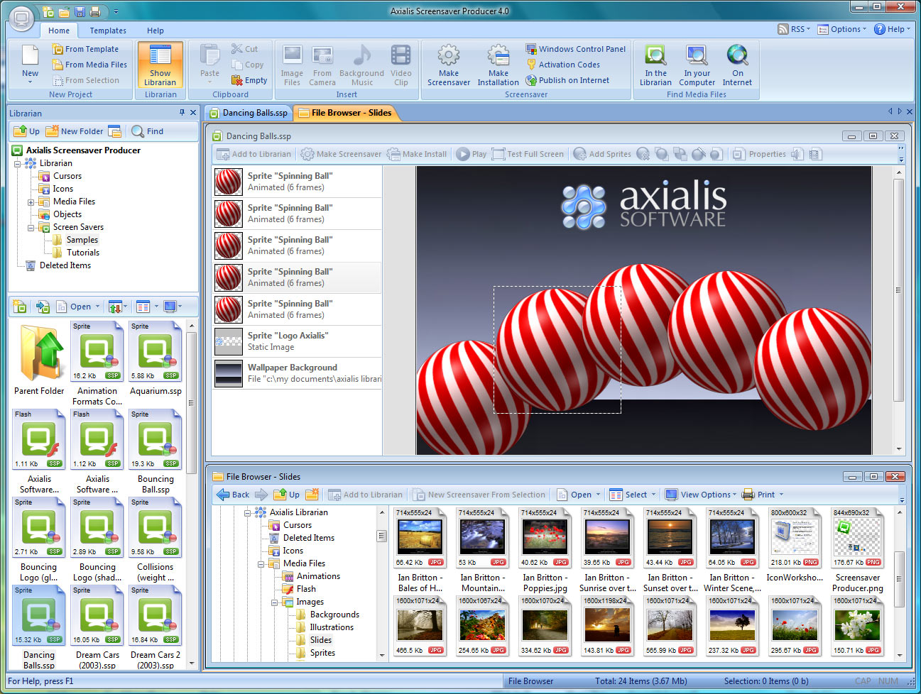 Axialis Screensaver Producer 4.2 software screenshot